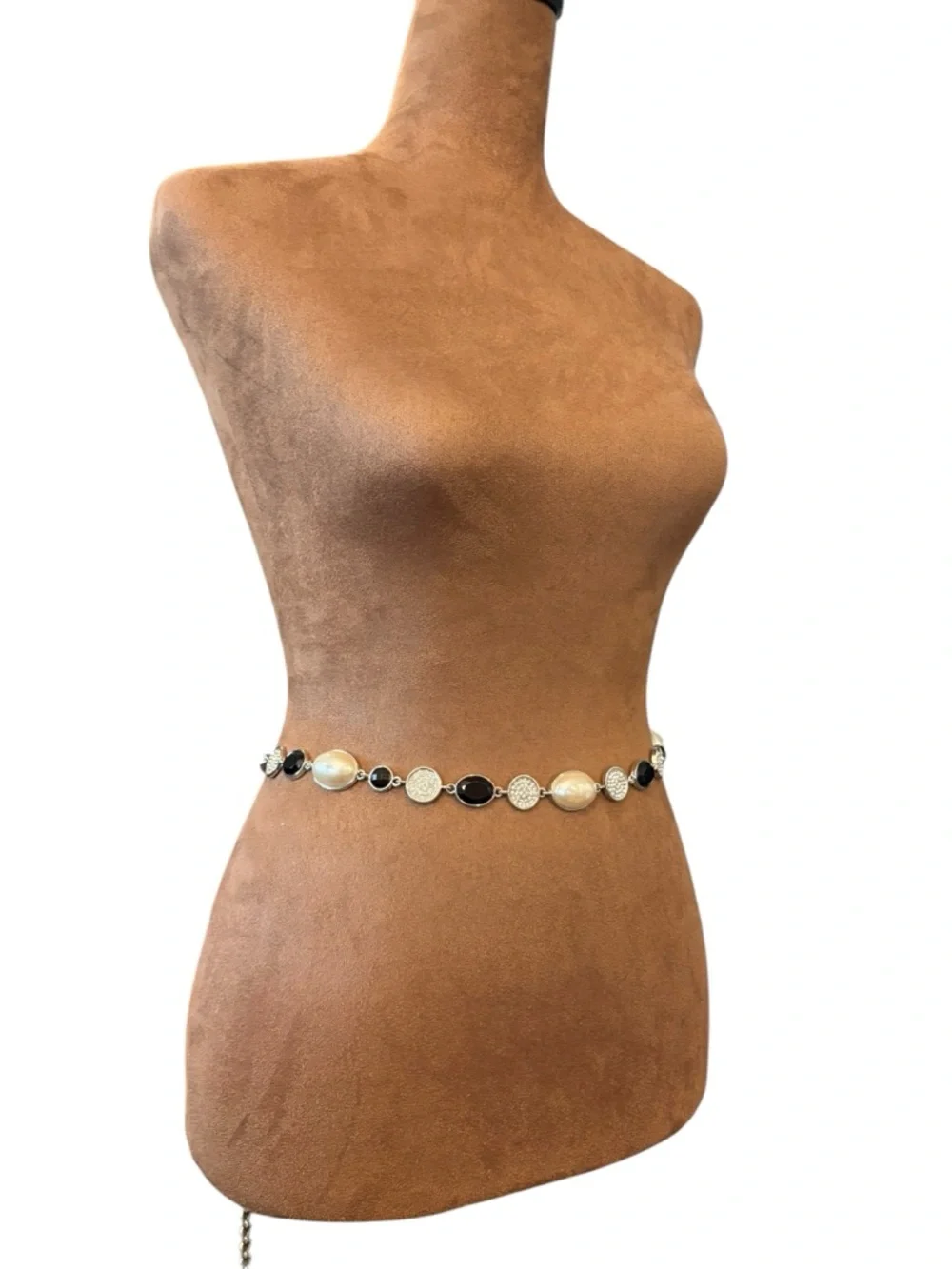 Women's Chain Belt Silver Beaded Jeweled Dress Fashion Ladies Metal Up‎ To 45”